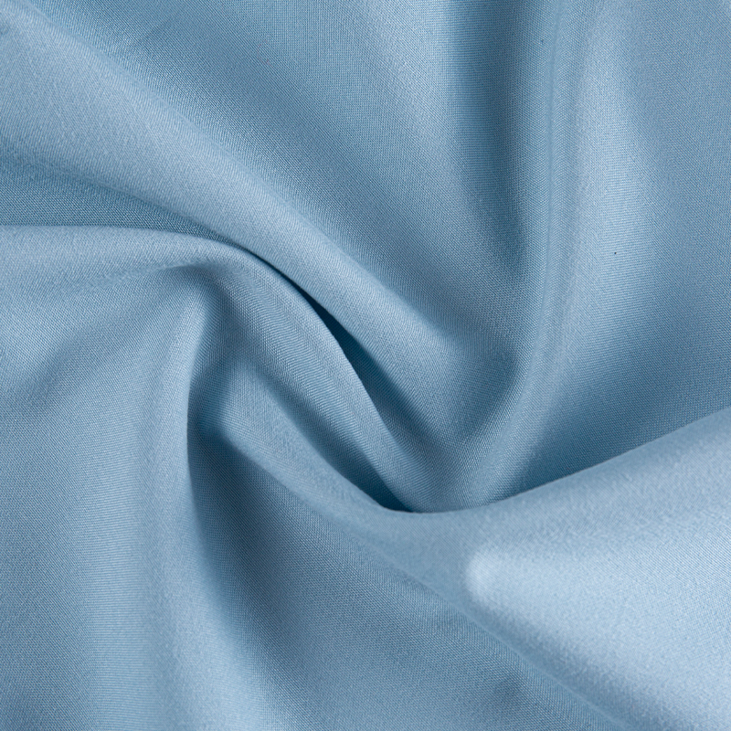 Malambot Pinong Sky Blue Polyester Dyed na Tela